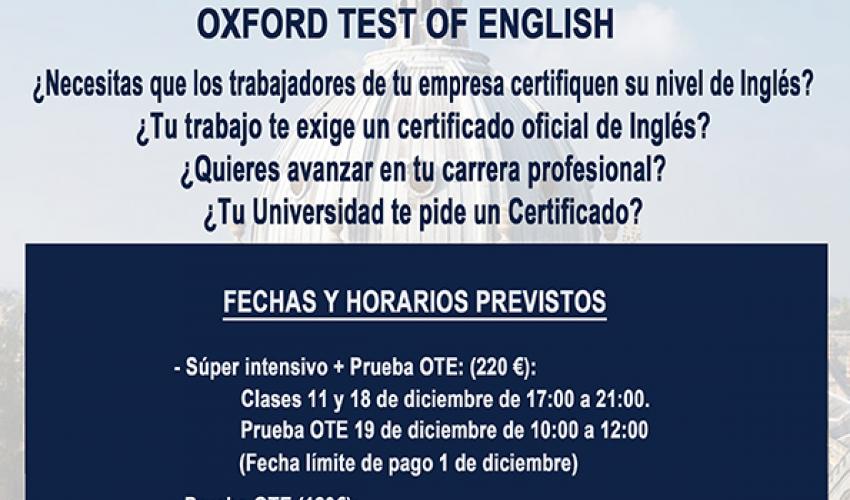 El departamento de Formaci�n de CEOE-CEPYME Guadalajara lanza los nuevos cursos intensivos preparatorios para el Oxford Test of English