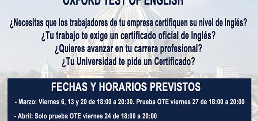 El departamento de Formaci�n de CEOE-CEPYME Guadalajara lanza los nuevos cursos intensivos preparatorios para el Oxford Test of English