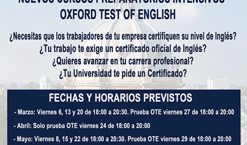 El departamento de Formaci�n de CEOE-CEPYME Guadalajara lanza los nuevos cursos intensivos preparatorios para el Oxford Test of English