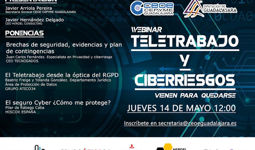 El teletrabajo y los ciberriesgos, pr�ximo webinar de CEOE-CEPYME Guadalajara