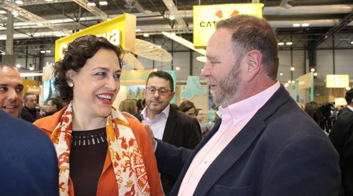 Juan Luis Pajares y Javier Arriola, presidente de la Federaci�n provincial de Turismo y Hosteler�a de Guadalajara y el secretario general de CEOE-CEPYME Guadalajara, asisten a la inauguraci�n del stand de Castilla-La Mancha en Fitur