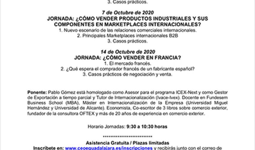 Nuevo ciclo virtual de jornadas de comercio exterior de CEOE-CEPYME Guadalajara