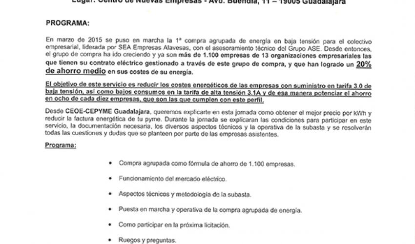 CEOE-CEPYME Guadalajara pondr� en marcha un sistema de compra agrupada para reducir el gasto energ�tico de las empresas
