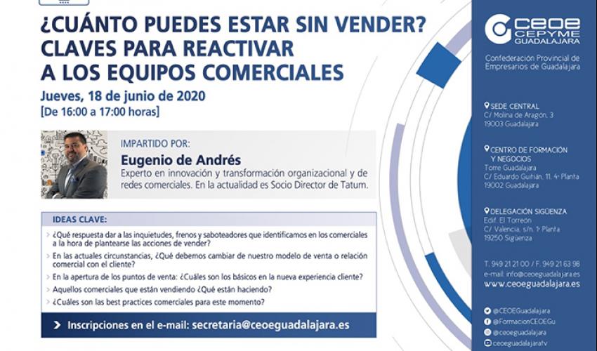 Las claves para reactivar a los equipos comerciales centrar� un nuevo webinar de CEOE-CEPYME Guadalajara