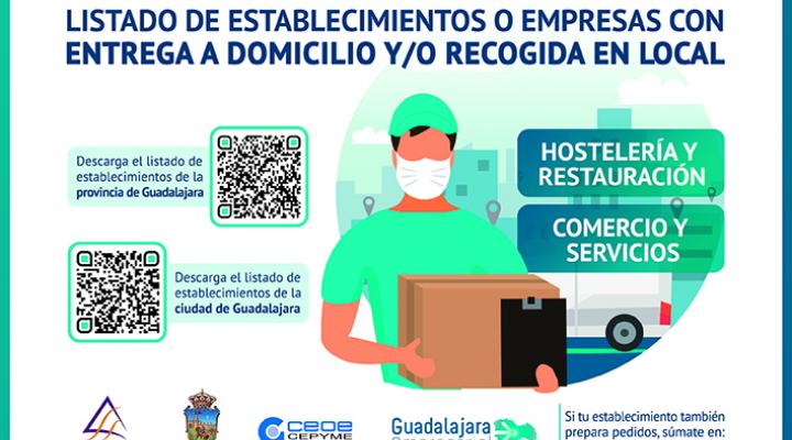 179 establecimientos de la capital y 134 de la provincia de Guadalajara ya realizan pedidos por encargo o a domicilio 