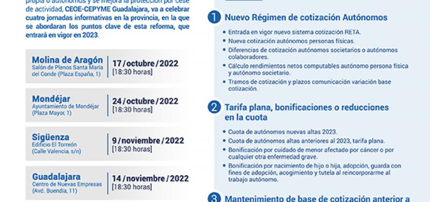 CEOE-CEPYME Guadalajara organiza 4 jornadas informativas dirigidas a aut�nomos sobre la reforma del RETA