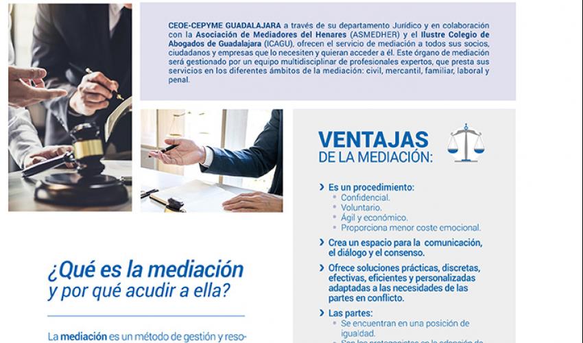 El servicio de mediaci�n de CEOE-CEPYME Guadalajara hace un balance positivo de sus seis primeros meses de vida