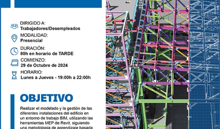Se abre el plazo de inscripci�n para el curso gratuito de modelado y gesti�n de instalaciones BIM con Revit MEP de CEOE-CEPYME Guadalajara 
