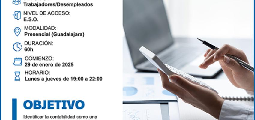 �ltimas plazas para los cursos gratuitos de Contabilidad B�sica y Gesti�n Operativa de Tesorer�a de CEOE-CEPYME Guadalajara