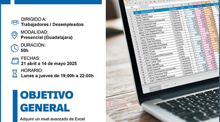 CEOE-CEPYME Guadalajara informa de las �ltimas plazas de los cursos gratuitos de Contabilidad general digitalizada y fiscalidad y Excel, macros y programaci�n visual basic de aplicaciones