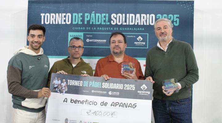 �xito de participaci�n en el torneo de p�del solidario de Witzenmann y CEOE-CEPYME Guadalajara a beneficio de APANAG con 108 deportistas