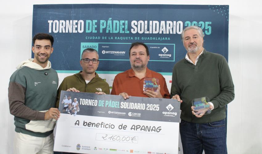 �xito de participaci�n en el torneo de p�del solidario de Witzenmann y CEOE-CEPYME Guadalajara a beneficio de APANAG con 108 deportistas