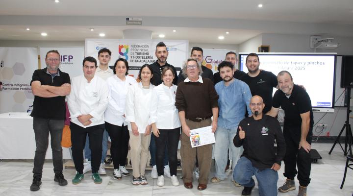 Alberto Merchante del restaurante El Rinc�n de la Espe de Albalate de Zorita, gana el III campeonato de tapas y pinchos de la Federaci�n provincial de Turismo y Hosteler�a de Guadalajara 