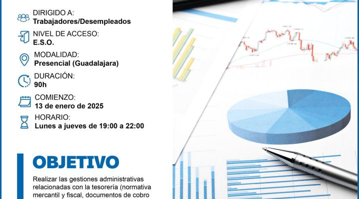 �ltimas plazas para los cursos gratuitos de Atenci�n sociosanitaria a personas en domicilio y Gesti�n operativa de tesorer�a de CEOE-CEPYME Guadalajara