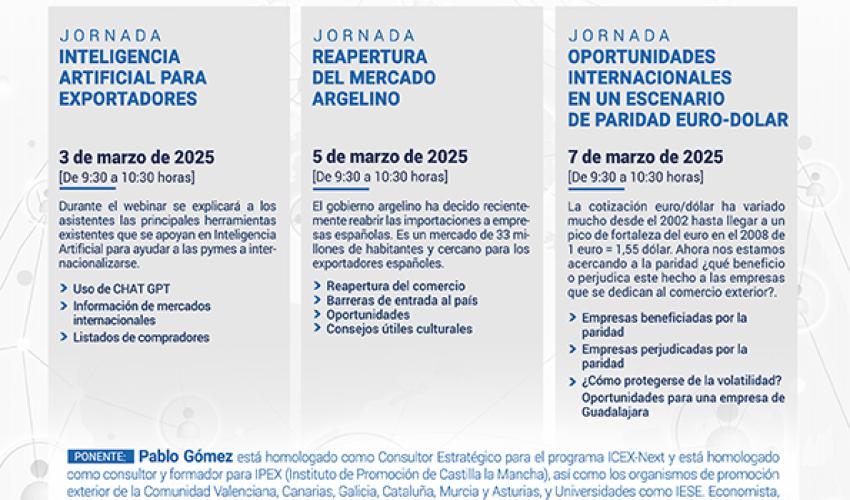 CEOE-CEPYME Guadalajara organiza un nuevo ciclo de jornadas de comercio exterior en el mes de marzo