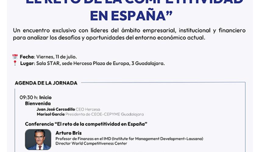 Arturo Bris protagonista de la charla-coloquio organizada por Hercesa y CEOE-CEPYME Guadalajara