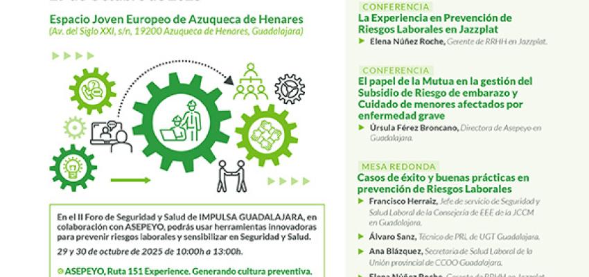 Impulsa Guadalajara organiza el II foro de Seguridad y Salud Laboral que se desarrollar� en Azuqueca