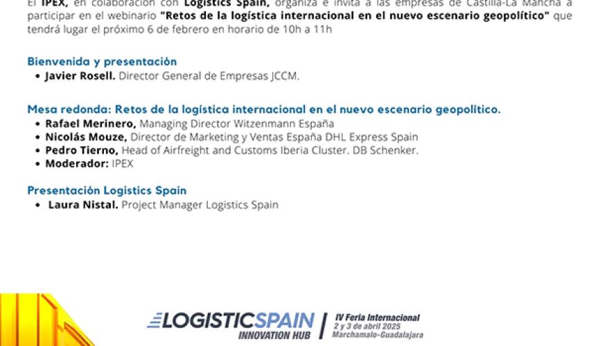El IPEX y Logistics Spain organizan el foro online: ‘Retos de la log�stica internacional en el nuevo escenario geopol�tico’