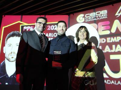 Juan Carlos Pajares, recoge el Premio Juventud Empresarial 2025 en los premios AJE Guadalajara 