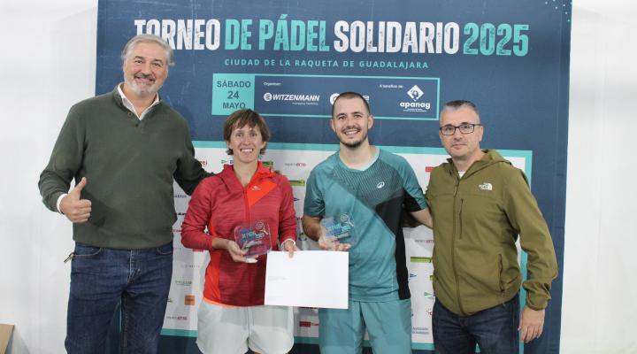 �xito de participaci�n en el torneo de p�del solidario de Witzenmann y CEOE-CEPYME Guadalajara a beneficio de APANAG con 108 deportistas