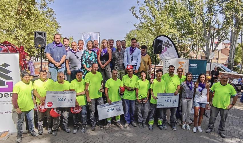 Pablo Conchuela y Alfonso de las Heras, ganadores de la paleta de oro del XXI concurso de alba�iler�a