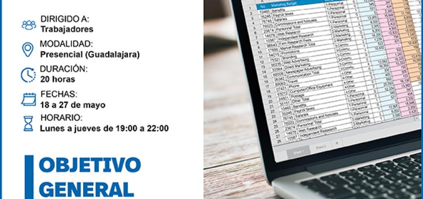 Abierto el plazo de inscripci�n para el curso gratuito de Excel avanzado de CEOE-CEPYME Guadalajara