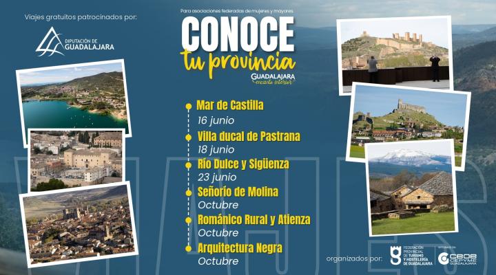 La Diputaci�n junto con la Federaci�n provincial de Turismo y Hosteler�a de Guadalajara, ampl�a las rutas del programa de viajes para mujeres y mayores Conoce tu Provincia