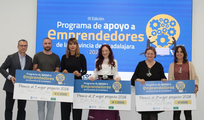Stratocora, gana la novena edici�n del Programa de Apoyo a Emprendedores de la provincia de  CEOE-CEPYME Guadalajara y la Diputaci�n provincial