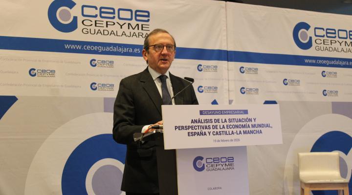 Rafael Dom�nech habla de crecimiento moderado y relativa estabilidad en un desayuno empresarial organizado por CEOE-CEPYME Guadalajara ante m�s de un centenar de empresarios