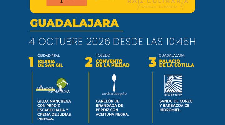 Guadalajara acoger� el 4 de octubre una Gastroexperiencia culinaria que unir� gastronom�a, patrimonio y turismo