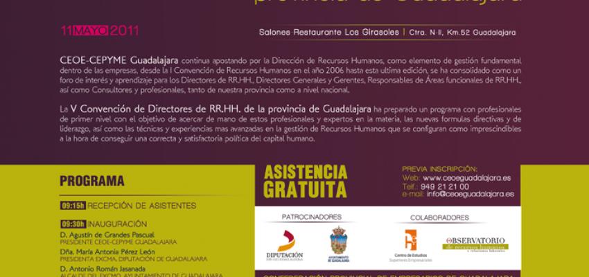 CEOE-CEPYME Guadalajara celebra el pr�ximo mi�rcoles la V Convenci�n de Directores de Recursos Humanos de la provincia de Guadalajara