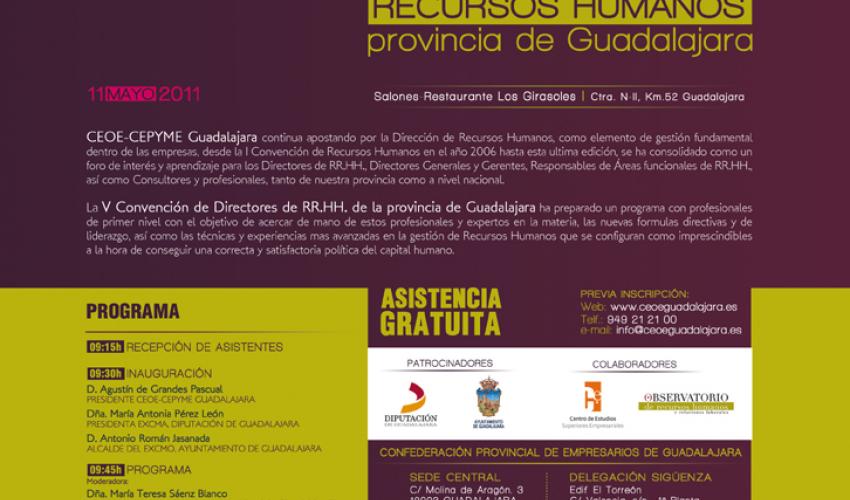 CEOE-CEPYME Guadalajara celebra el pr�ximo mi�rcoles la V Convenci�n de Directores de Recursos Humanos de la provincia de Guadalajara