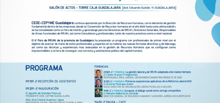 CEOE-CEPYME Guadalajara celebra el pr�ximo 10 de mayo el 6� Foro de Recursos Humanos de la provincia de Guadalajara