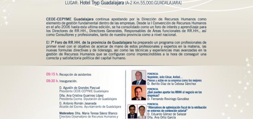 CEOE-CEPYME Guadalajara celebra el pr�ximo 16 de mayo el 7� foro de recursos humanos de la provincia de Guadalajara