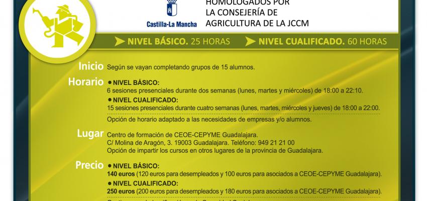 El departamento de Formaci�n de CEOE-CEPYME Guadalajara ampl�a su oferta formativa con cursos de manipulador de productos fitosanitarios