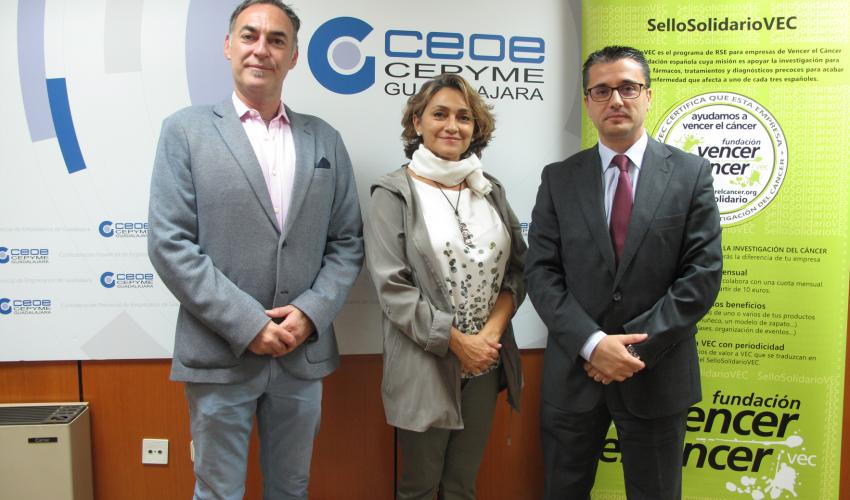 La Fundaci�n Vencer el C�ncer concede a CEOE-CEPYME Guadalajara el SelloSolidarioVEC, por su respaldo en la lucha contra el c�ncer