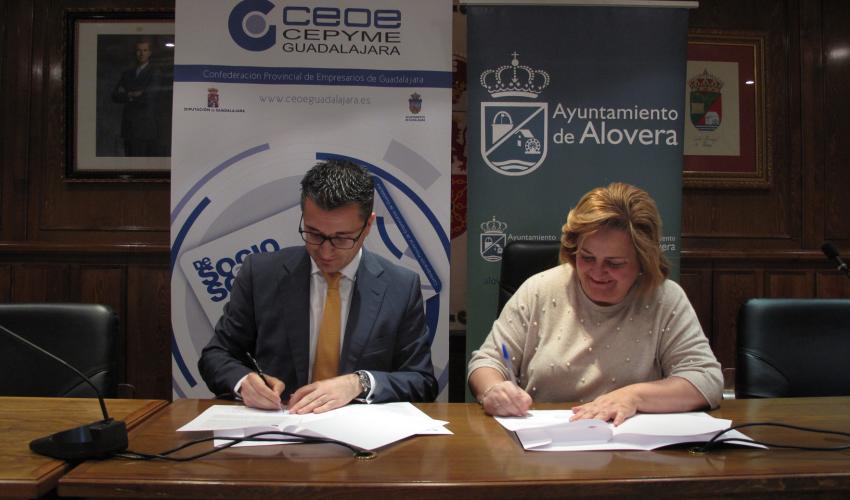 El Ayuntamiento de Alovera se suma al proyecto &#x201Cde Socio a Socio” de CEOE-CEPYME Guadalajara