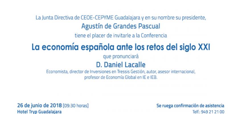 El prestigioso economista, Daniel Lacalle, ser� el invitado en el desayuno empresarial de CEOE-CEPYME Guadalajara
