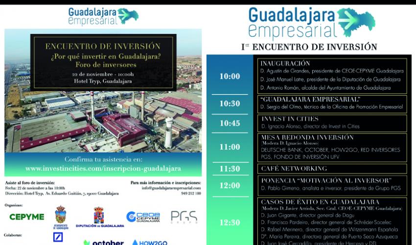 El I encuentro de inversi�n de Guadalajara se celebrar� el pr�ximo 22 de noviembre