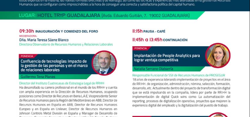 El 12� foro de Recursos Humanos de la provincia de Guadalajara tendr� lugar el 24 de abril