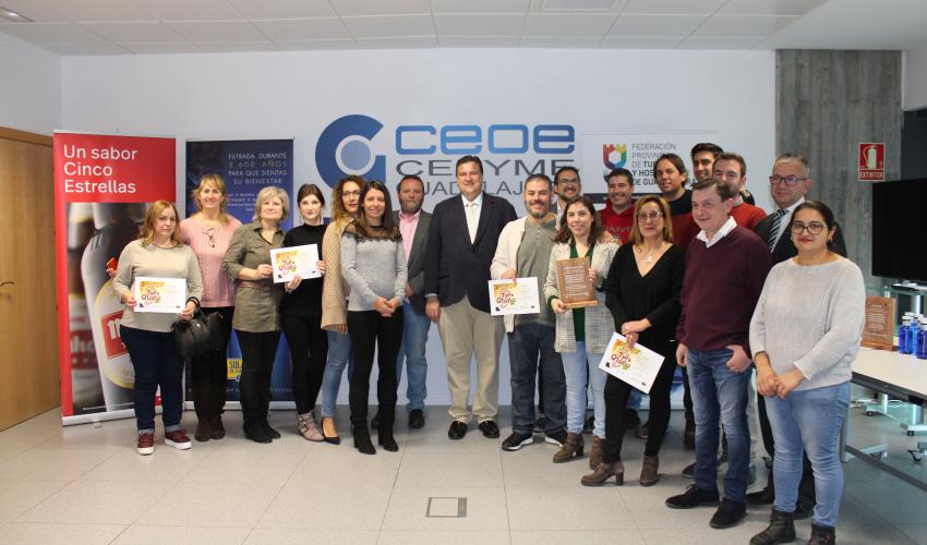 Entregados los premios del concurso de la ruta de la tapa de oto�o 2019 de la Federaci�n provincial de Turismo y Hosteler�a de Guadalajara