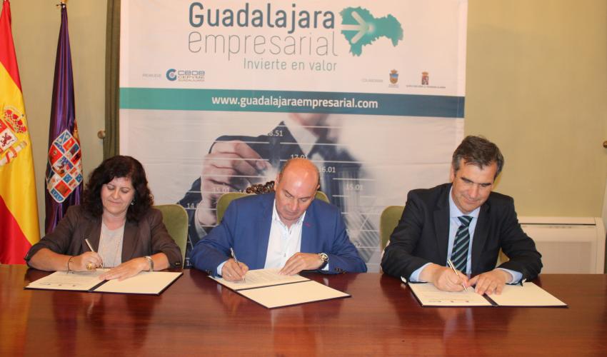 Diputaci�n Provincial, Ayuntamiento y CEOE-CEPYME Guadalajara renuevan el convenio del proyecto “Guadalajara Empresarial”